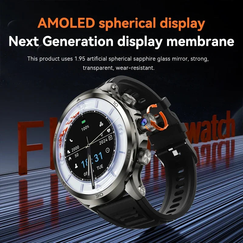 H19 Smartwatch Men 1.95-inch Amoled Large Screen 190° Rotary Camera 720*720 Resolution GPS WIFI Android 4G Smart Watch Men Adult