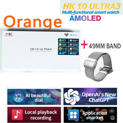 New Origina HK10 ULTRA 3 Smartwatch Men 4G ROM ChatGPT NFC Compass HK9 ULTRA2 MAX Upgrade Watches Sports BT Call Smart Watch Men