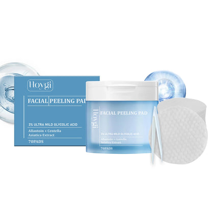 Hoygi Salicylic Acid Exfoliating Pads for Face 70pcs Gentle Skin Brightening Toner Wipes with Glycolic Acid for Smooth Texture