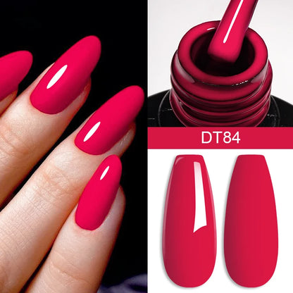 7ML Wine Red Gel Nail Polish Christmas Red Glitter Semi Permanent Varnish Nail Supplies Soak Off UV LED Nail Art Gel Polish DIY