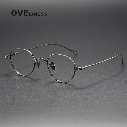 Pure Titanium Glasses Frame men Women Vintage Round Brand Design Eyeglasses Frame male New Titan Eyewear High Quality spectacles