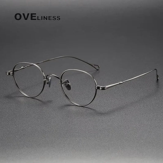 Pure Titanium Glasses Frame men Women Vintage Round Brand Design Eyeglasses Frame male New Titan Eyewear High Quality spectacles