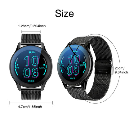 1.28" Dual-Strap Smart Watch – HD Display, Wireless Calls, Custom Wallpapers. Android/iOS Compatible. Fitness, Alerts, Music Con