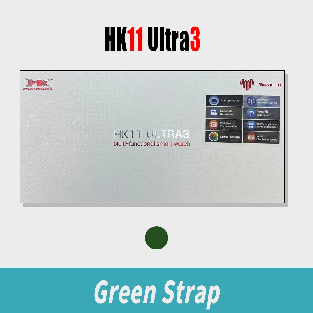 HK11 Ultra 3 Smart Watch Amoled Screen 2GB AI Translate Local Album Music  Sports Watch Men's Smart Watch HK10 Ultra3max Upgrade