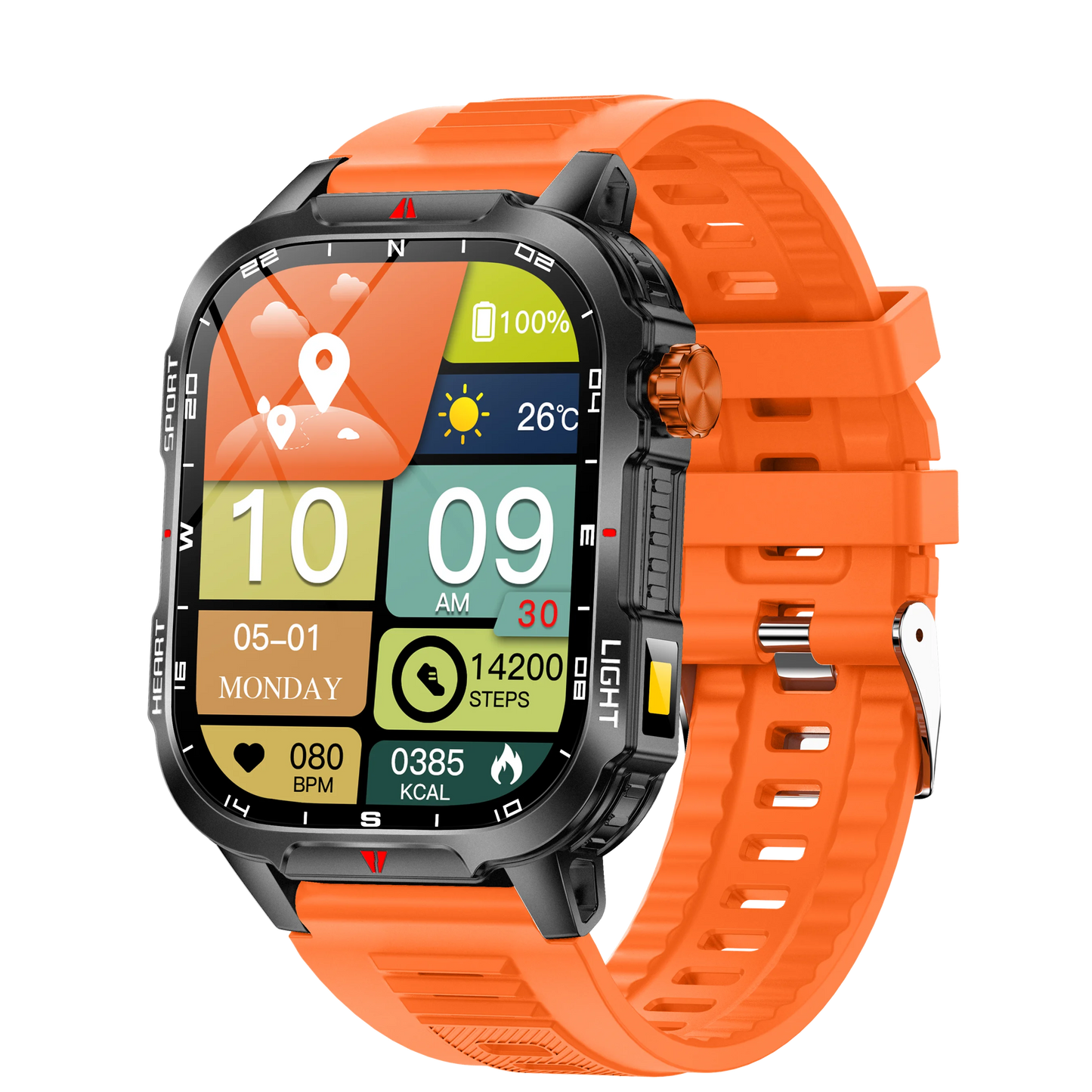 2025 New Smart Watch Voice Assistant 2.01"HD Screen Bluetooth Call Waterproof 1100mAh Big Battery Compass Outdoor Sport Watches