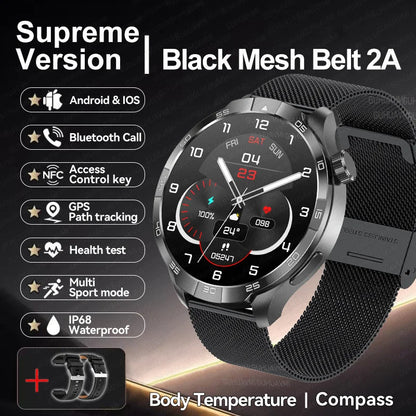 New NFC Bluetooth Call Smart Watch Men GPS Sports Fitness Watches 1.85" Heart Monitor IP68 Waterproof Smartwatch For Android IOS