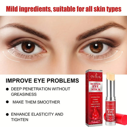 Retinol Eye Cream Stick,Smooths,Dark Circles,Improves Elasticity, Hydrates&Firms Skin,Ideal for All Skin Types,Perfect for Gift