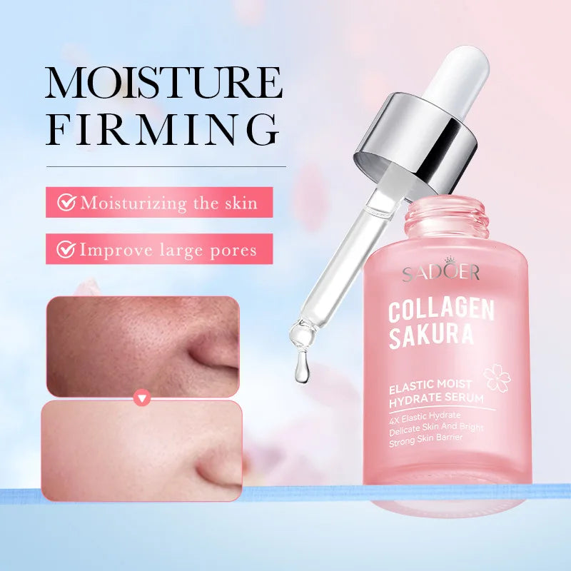 30ml Sakura Collagen Face Serum Moisturizing Nourishsing Brighten White Lift Firming Smoothing Facial Beauty Skin Care Products