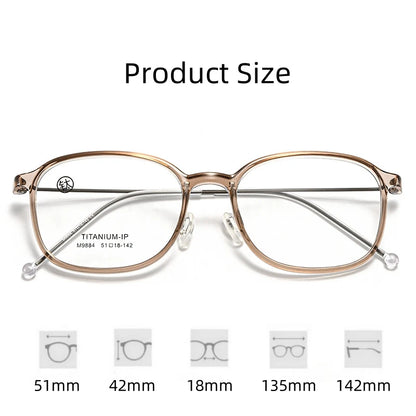 FIRADA 2025 Fashionable Comfortable Glasses Retro Ultra Light Titanium Optical Prescription Eyeglasses Frames For Women 9884-C