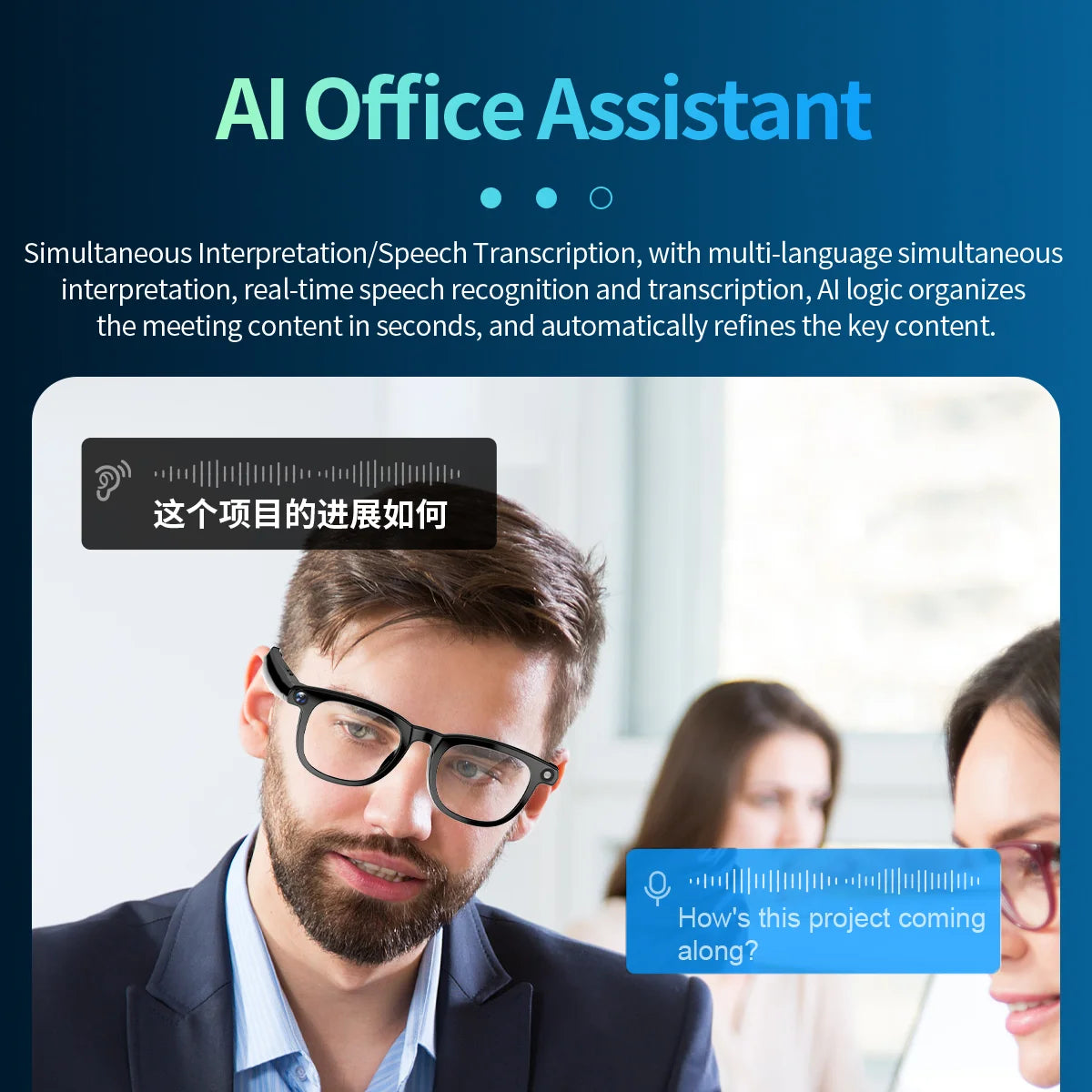 CY01 AI Smart Glasses with ChatGPT DeepSeek 8MP Camera 32GB Storage Bluetooth Calls Voice Wake Music Play