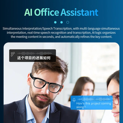 CY01 AI Smart Glasses with ChatGPT DeepSeek 8MP Camera 32GB Storage Bluetooth Calls Voice Wake Music Play