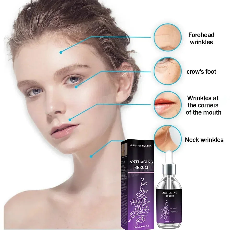 Premium Anti-Wrinkle Hyaluronic Acid Serum - Reduces Fine Lines Deep Hydration Firms Skin Fast Absorption Non-Greasy