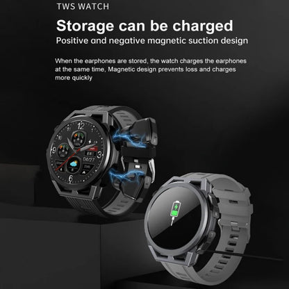 2025 Wireless Headset 2-In-1 Smartwatch Man Bluetooth Voice Call  Waterproof Smart Watch Distance Activity Tracker Music Watches