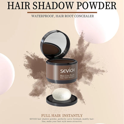 Sevich Waterproof Hair Line Powder 4g Natural Instant Hairline Shadow Powder Black Root Cover Up Forehead Hair Makeup Concealer