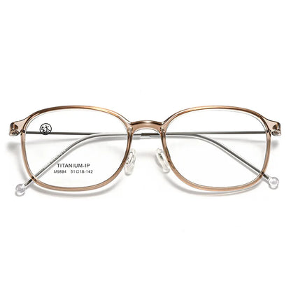 FIRADA 2025 Fashionable Comfortable Glasses Retro Ultra Light Titanium Optical Prescription Eyeglasses Frames For Women 9884-C