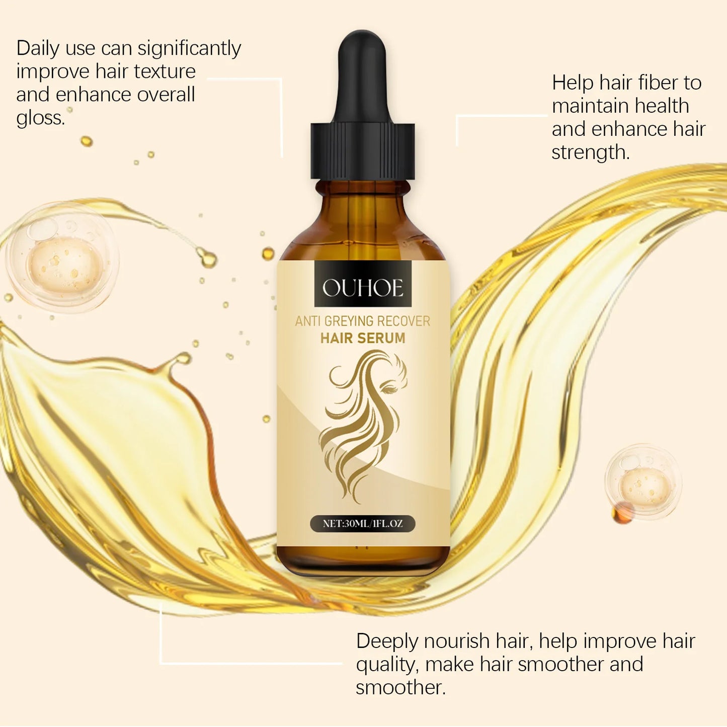 Darkening Hair Oil Blackening Natural Black Color Cleansing Strengthen Nourishment Repairing White Grey Hair Caring Essence Oil