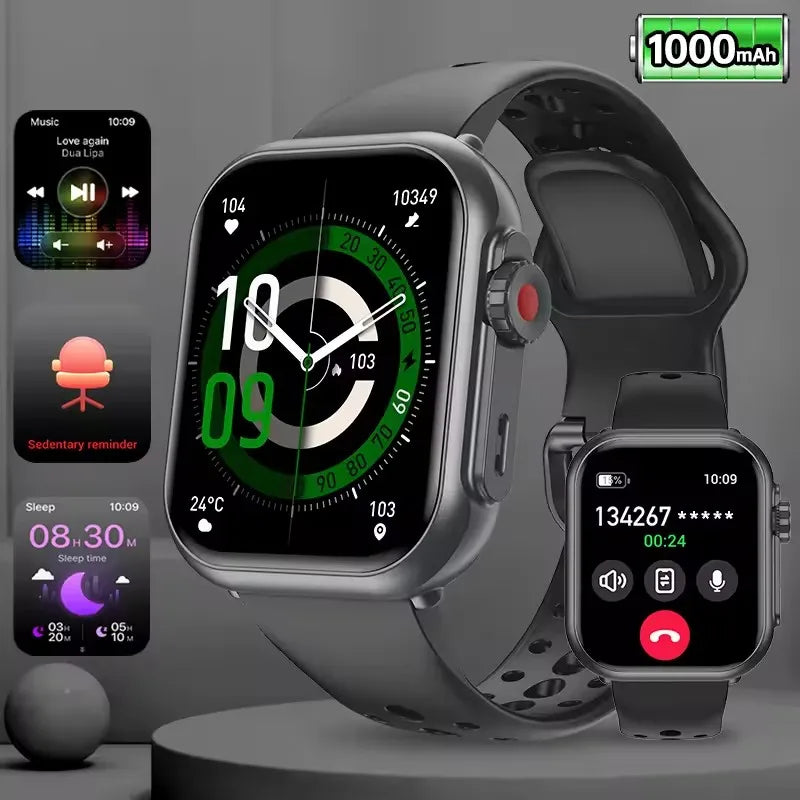 1000mAh Battery Smart Watch Women 1.83" HD Display Bluetooth Call IP68 Waterproof Fitness Tracker Heart Rate Smartwatch Men