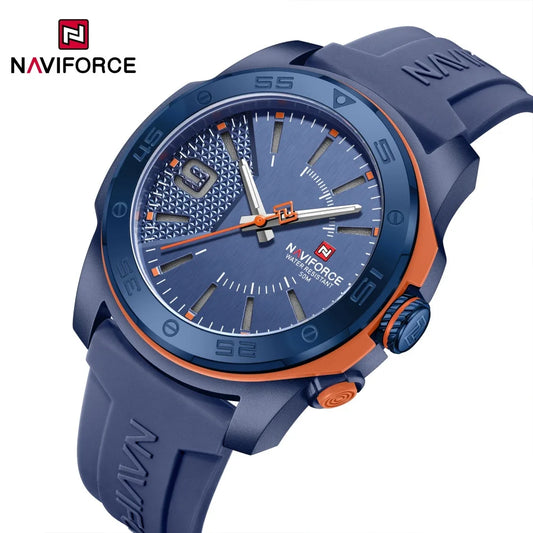 NAVIFORCE Luxury Fashion Quartz Watches for men Silicone Strap Hand Clock 50m Waterproof Japan Movement Man Sports Wristwatches