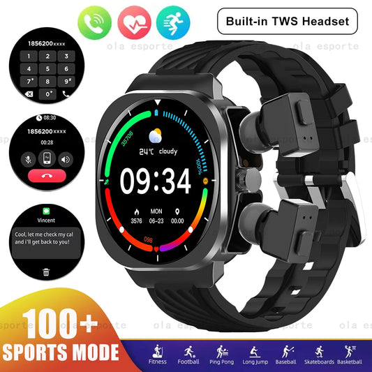 2025 2-in-1 Smart Watch With Earbuds GPS Smartwatch TWS Bluetooth Earphone Heart Rate Blood Pressure Monitor Sport Fitness Watch