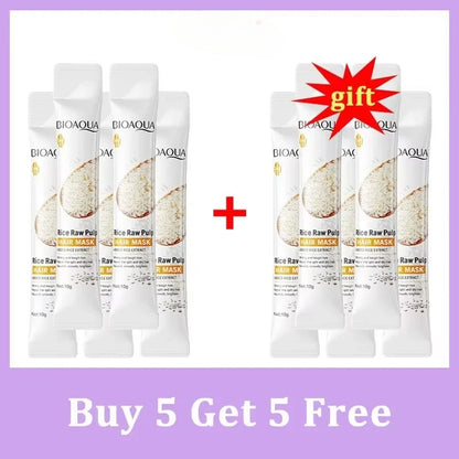 Rice Magical Keratin Hair Mask 5 Seconds Repair Damaged Frizzy Hairs Soft Smooth Shiny Moisturizing Nourish Hair Root Care