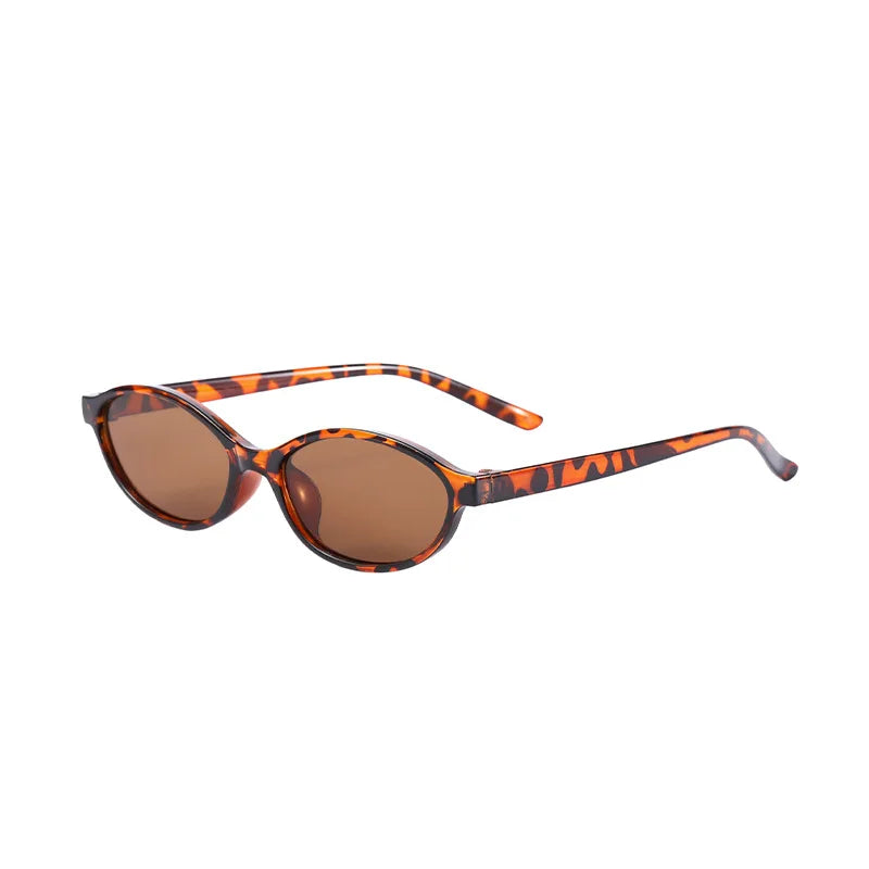 Очки New Women's Leopard Brown Sunglasses Fashion Brand Small Frame Sun Glasses Ladies Retro Oval Eyewear Shade Oculus De Sol