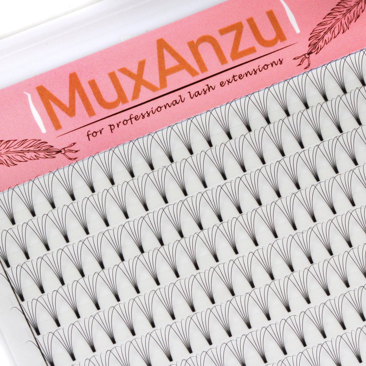 MuxAnzu Eyelash Extension Premade Lash Fans Short Stem Ultra Dark Black 3D/4D/5D/6D Makeup Wide Russian Volume cils