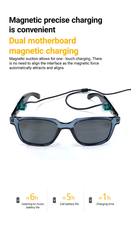 GT-51 HD AI Smart Glasses Chat 50mA*2 battery Battery Voice Assistant Control Camera Bluetooth Call Smart Glasses