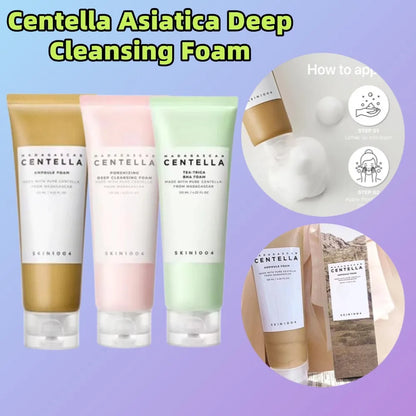 Centella Asiatica Deep Cleansing Foam Facial Cleanser Oil Control Soothing Lotion Remove Pore Mild Exfoliating Skincare Product