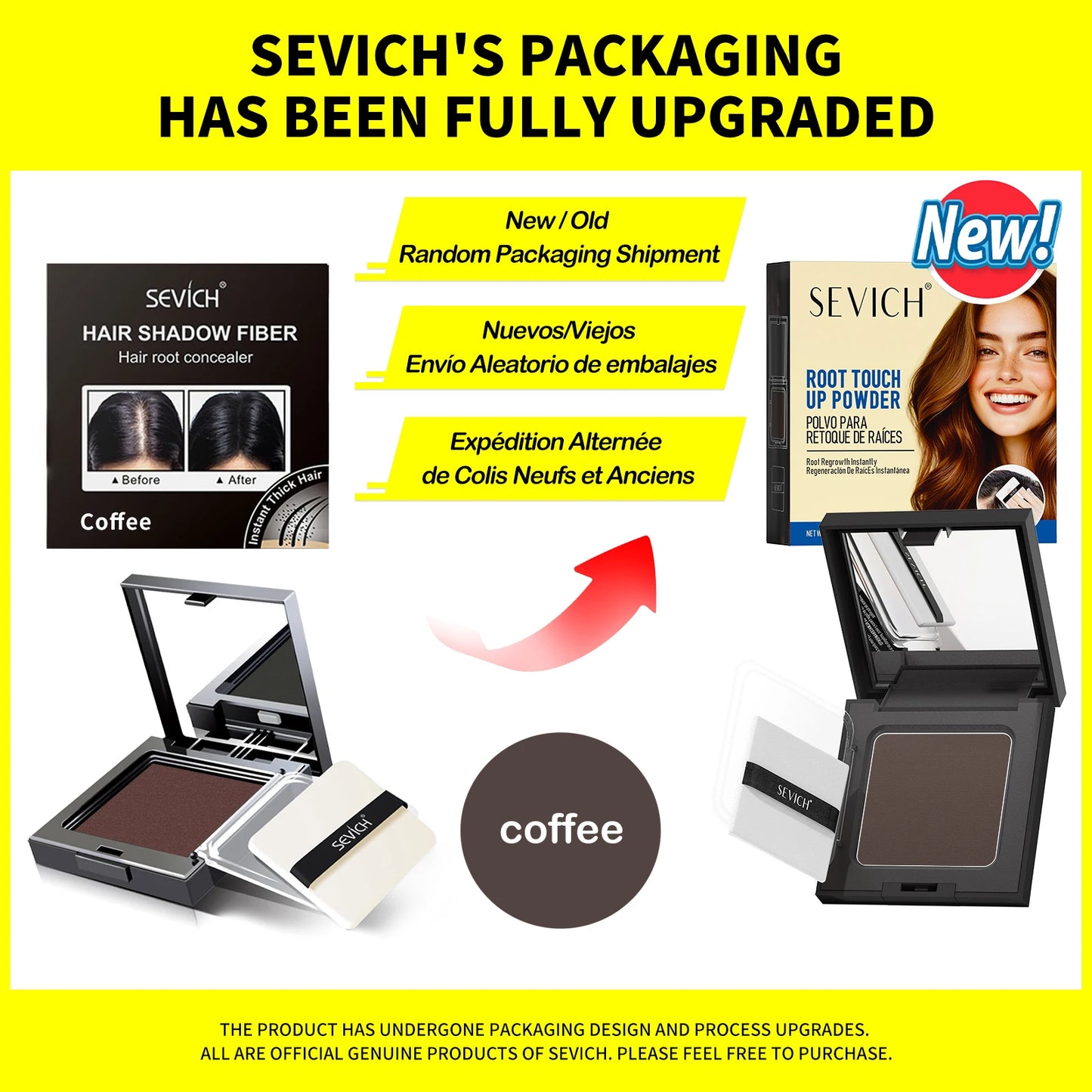 Sevich 5 Colors 12g Hair Shadow Powder Waterproof Hairline Edge Control Powder Root Cover Up Dark Brown Hair Concealer With Puff