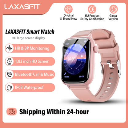 LAXASFIT New Smart Watch Bluetooth Talk Man Woman Smartwatch 100+ Sports Functions Fitness Bracelet Customized Dial Smart Watch