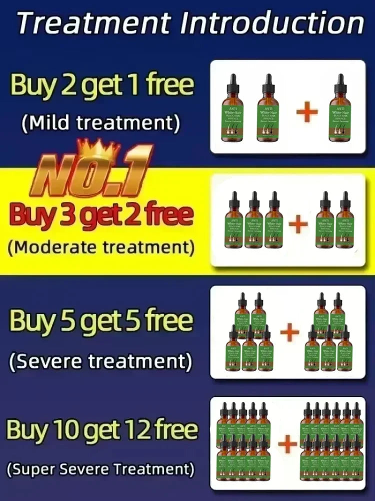 Natural Anti Gray Hair Serum | Nourishing Hair Care Remedy - Repair White & Darkening Hair