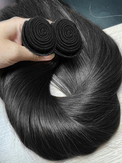 38 40 Inch Bone Straight 100% Weave Human Hair Bundles Raw Hair Extensions Brazilian Natural Black 3 4 Bundle Deals Unprocessed