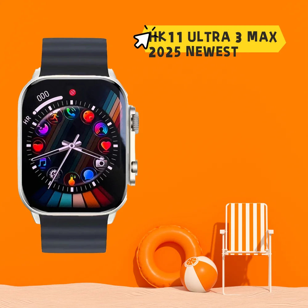 HK11 Ultra 3 Smart Watch Amoled Screen 2GB AI Translate Local Album Music  Sports Watch Men's Smart Watch HK10 Ultra3max Upgrade