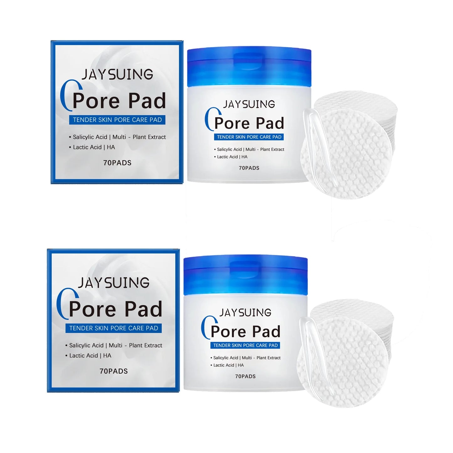 Salicylic Acid Pore Cleansing Pads Gentle Facial Cleansing Minimizes Pores Tightens Skin Moisturizing & Refreshing Pads
