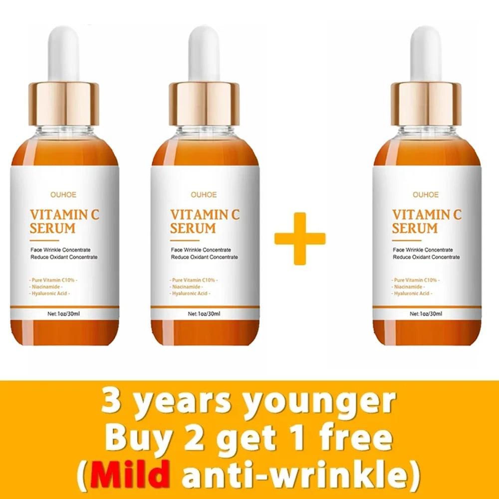 Vitamin C Wrinkle Remover Face Serum Lifting Firming Fade Fine Lines Anti-aging Essence Whitening Brighten Nourish Skin Care