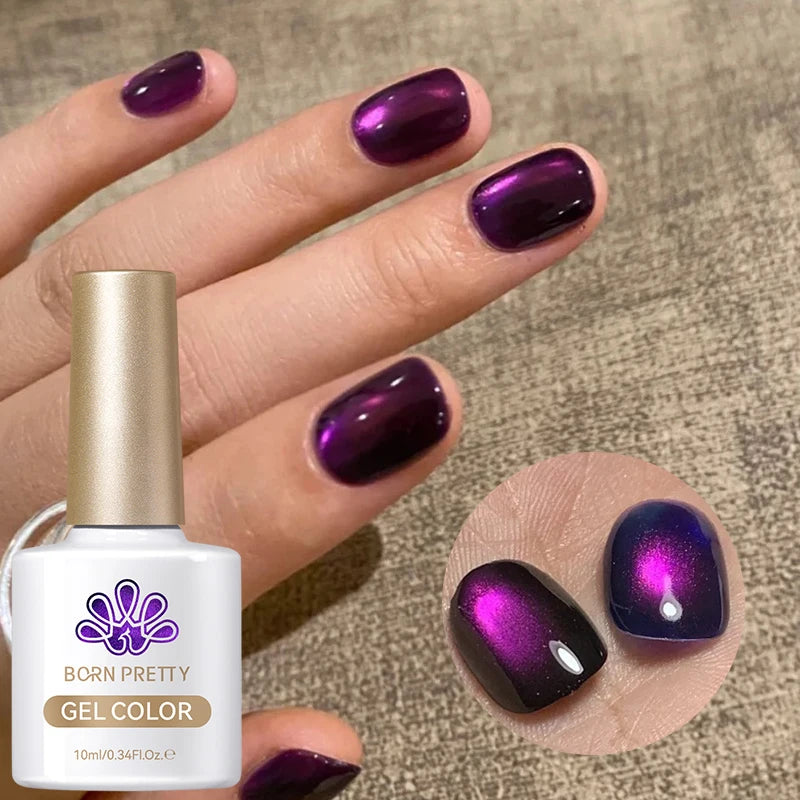 BORN PRETTY 10ml HEMA TPO FREE Mint Chocolate Cat Magnetic Gel Nail Polish Sumer Colored Ultra Shine Soak Off UV Gel Nail Art