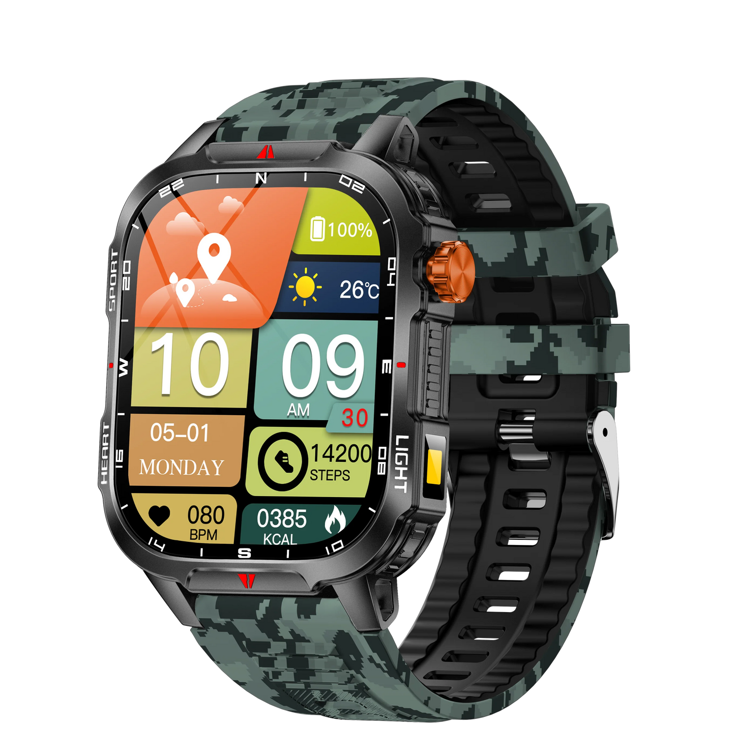 2025 New Smart Watch Voice Assistant 2.01"HD Screen Bluetooth Call Waterproof 1100mAh Big Battery Compass Outdoor Sport Watches