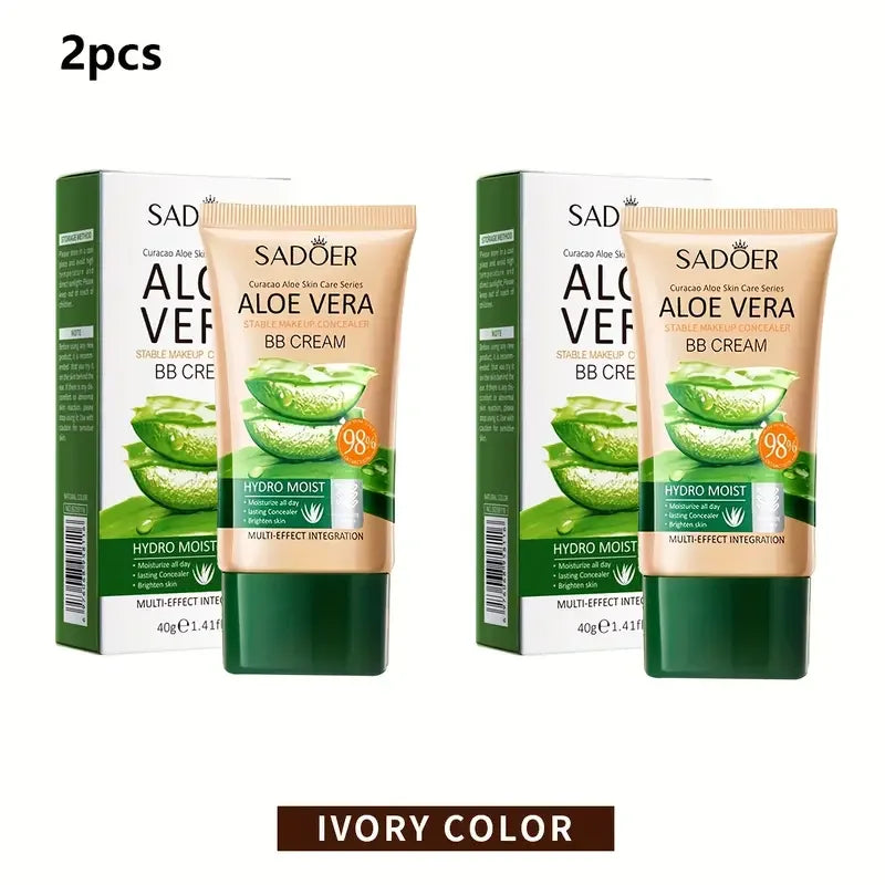 Aloe Vera BB Cream-Hydrating & Concealing Collagen Full Coverage Foundation Makeup,Long-Lasting,Lightweight Coverage Concealer