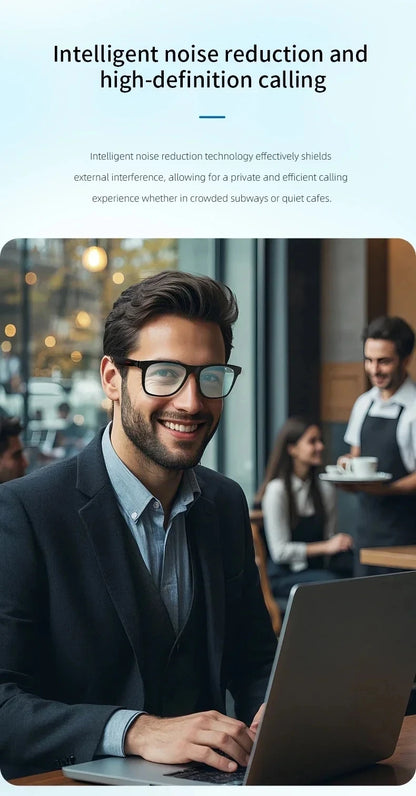 AI Bluetooth Smart Glasses Real-Time Translation Multilingual Listening Music & Call Functionality