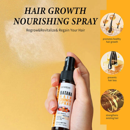 Organic Batana Oil Anti-Hair Loss Spray Anti-Breakage Deep Moisturizing Hair Growth Essence Oil Spray For Men Women Hair Care