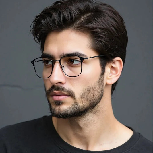 Fashion Square Anti-Blue Light Glasses Men Women Vintage Metal Photochromic Glasses Classic Anti Radiation Computer Eyeglasses