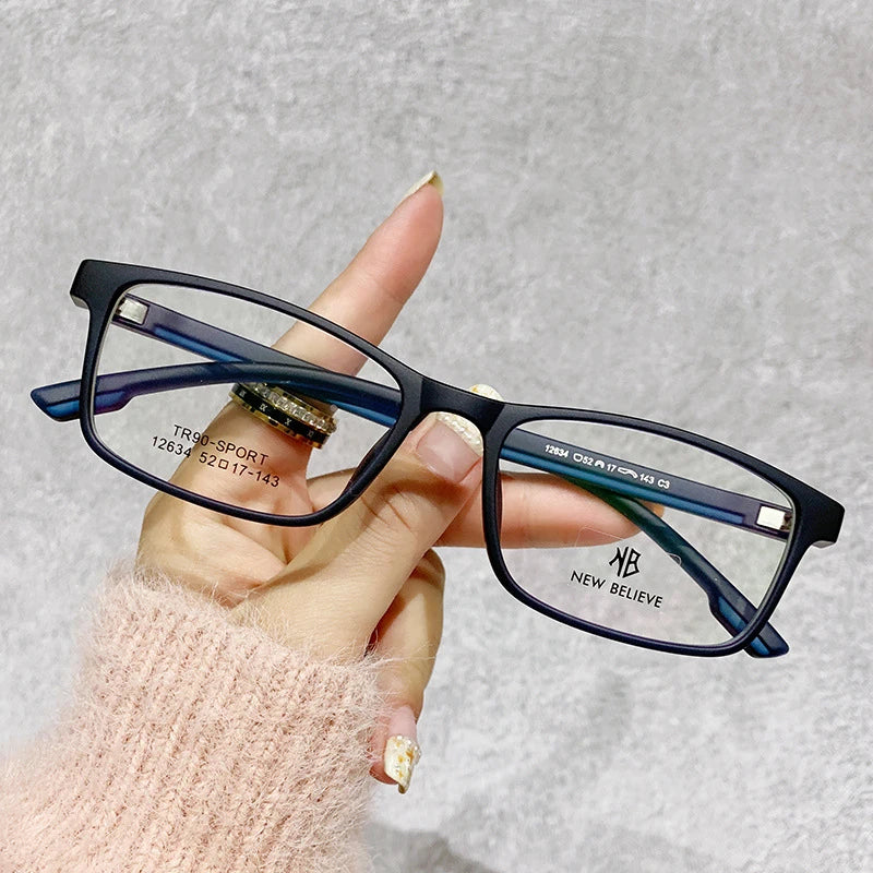 Advanced Texture Flat Glasses Eye Protection Retro Business Sports Style Square Spectacle Frame Flexible and Non Slip Style