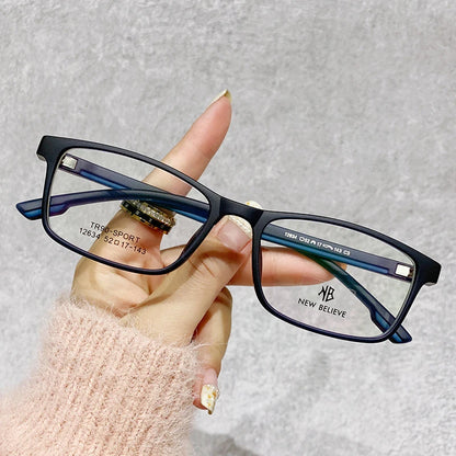 Advanced Texture Flat Glasses Eye Protection Retro Business Sports Style Square Spectacle Frame Flexible and Non Slip Style