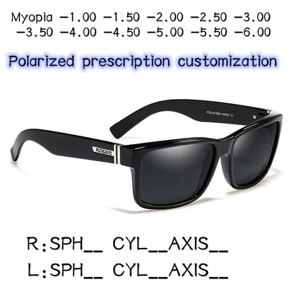 Trendy UV400 Sunglasses for Men Fashion Retro Square Polarized Sun Glasses Eyewear Male Women Vintage Myopia Eyewear0-1.0-6.00