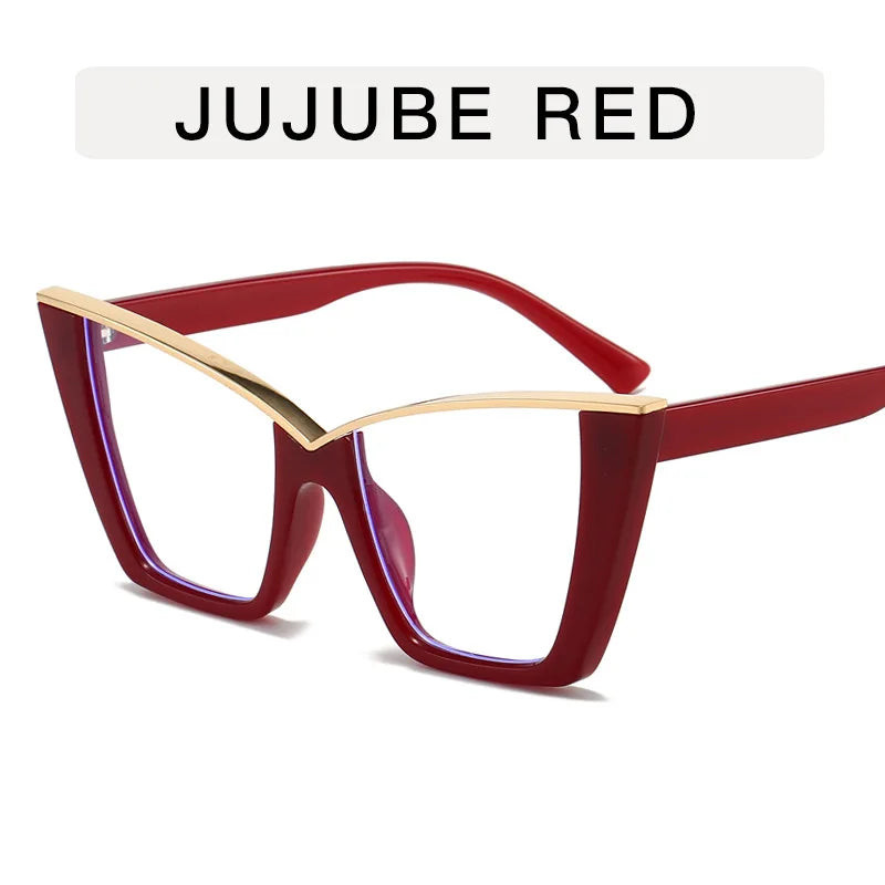 Butterfly Shape Woman Eyeglasses European American Stylish Glasses Frame Blue Light Blocking Women's Glasses