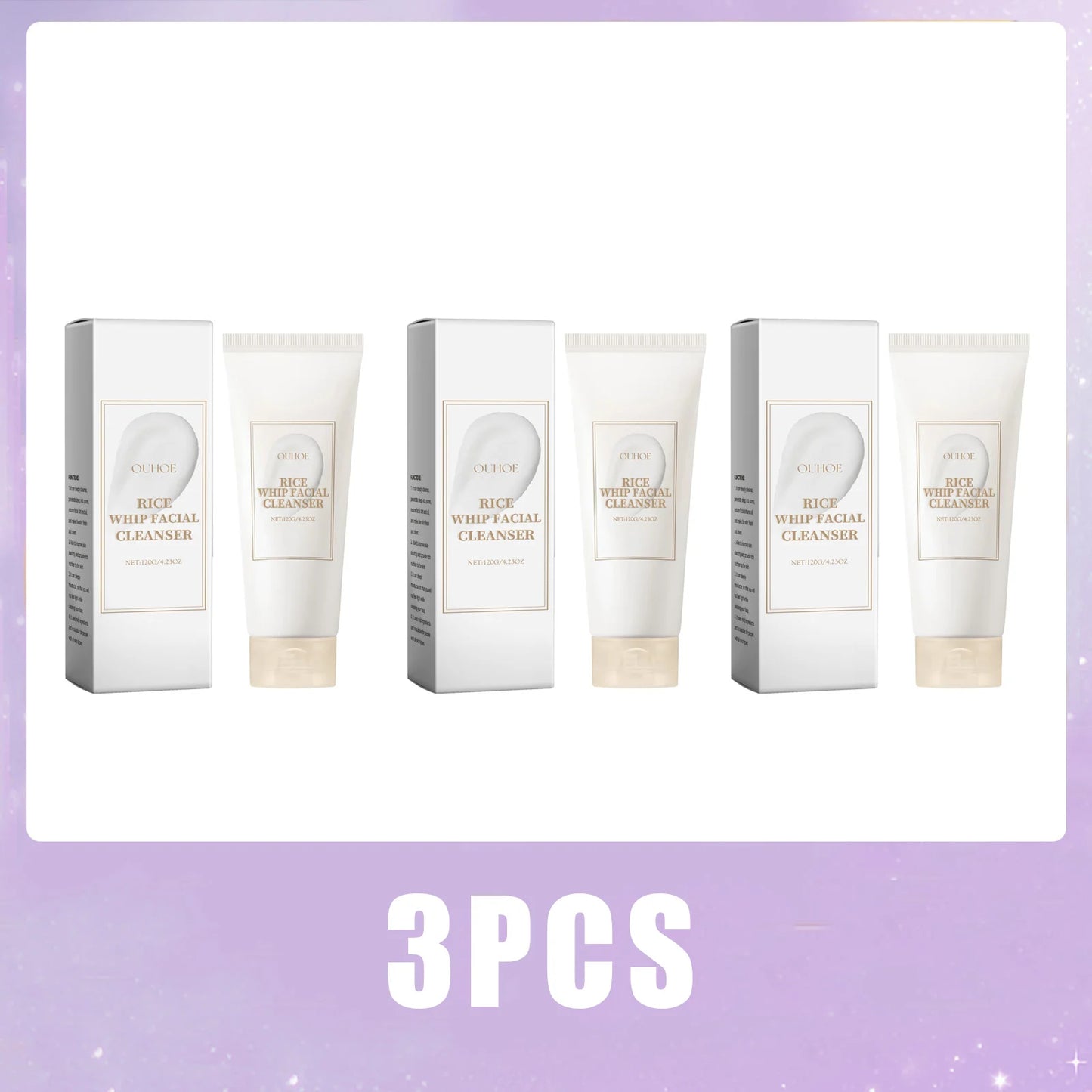 Rice Raw Pulp Facial Cleanser Face Wash Foam Pore Cleansing Moisturizing Exfoliation Brighten Skin Rejuvenation Makeup Remover