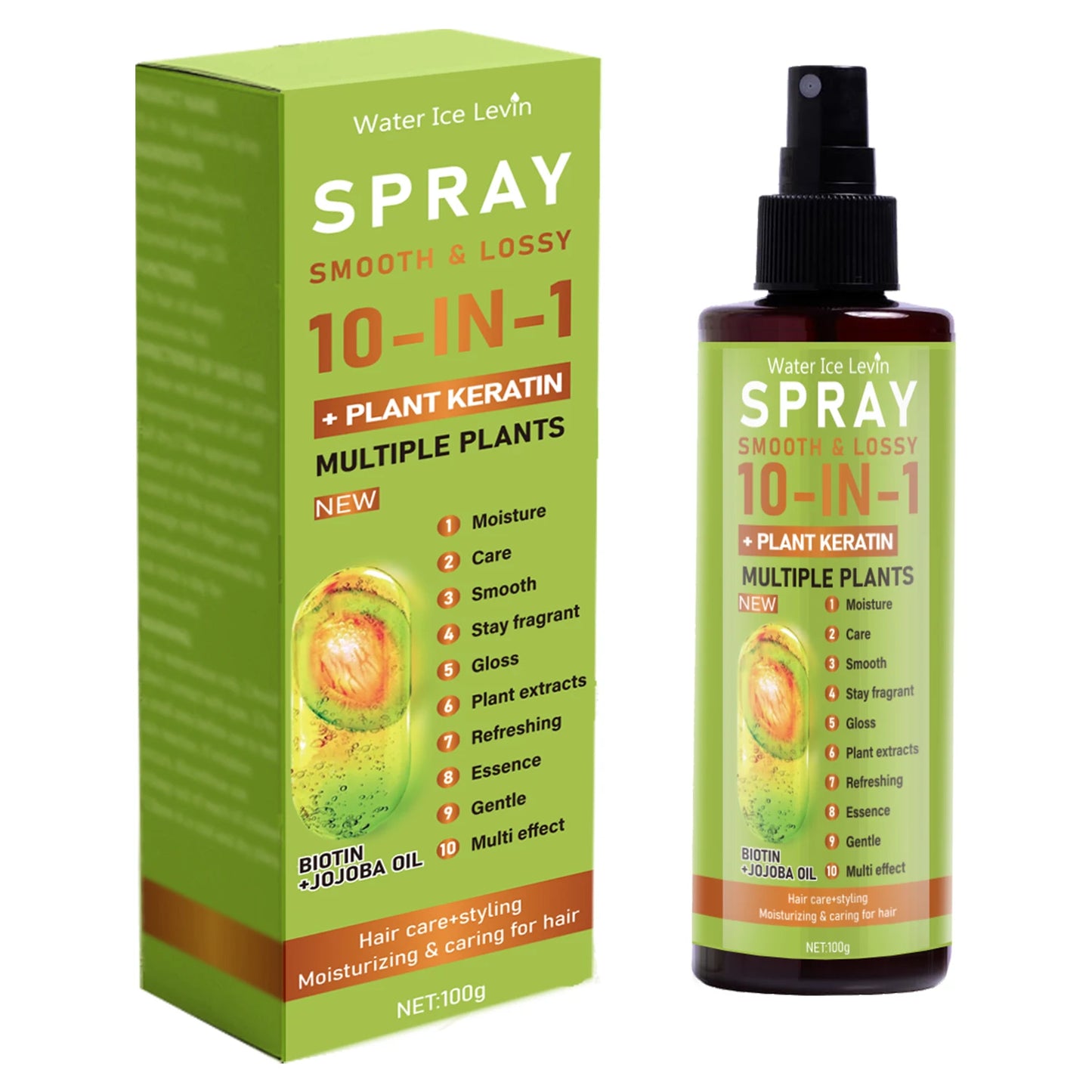 10-in-1 Hair Essence Spray with Plant Keratin & Biotin - Hydrating + Smoothing + Shine Control - Jojoba Oil Formula