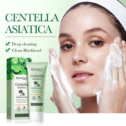 BIOAQUA Centella Asiatica Facial Cleanser Moisturizing Oil Control Anti Acne Face Deep Cleansing Face Wash Foam Facial Cleanser