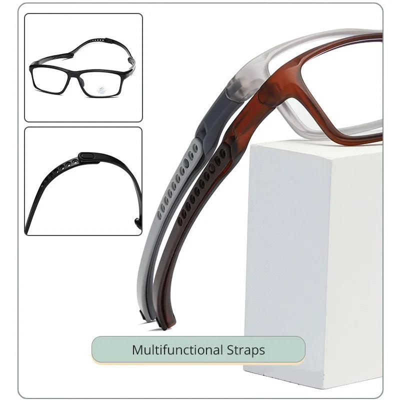 Ultralight TR90 Sports Glasses Frame Men 0 Diopters Blue Light Blocking Radiation Protection Spectacles Women Anti-slip Eyewear