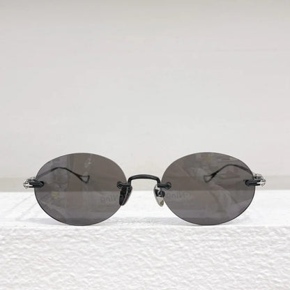 Sunglasses Rimless Men Alloy Black Retro Designer Luxury Brand Model Travel Party UV400 Women Fashion SUN GLASSES High Quality